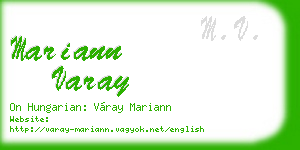 mariann varay business card